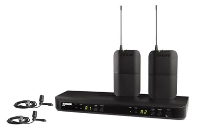 Shure BLX188/CVL Dual Wireless Lavalier System - H9 Band | 14-hour battery and 300 ft UHF range with two lavalier mics and dual-channel receiver for multi-presenter events - style: H9: 512-542 MHz