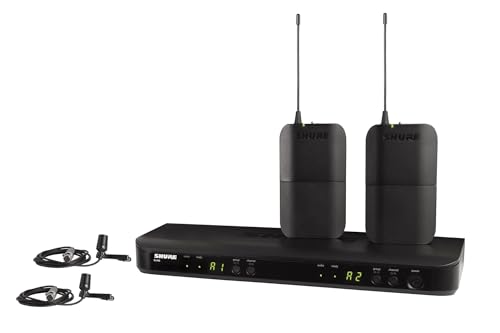 Shure BLX188/CVL UHF Wireless Microphone System - Perfect for Interviews, Presentations, Theater - 14-Hour Battery Life, 300 ft Range | Includes (2) Lavalier Mics, Dual Channel Receiver | H8 Band - style: H8: 518-542 MHz