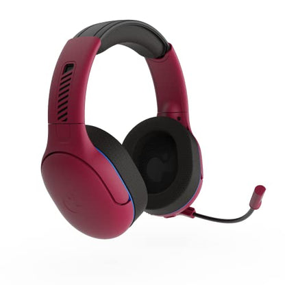 PDP AIRLITE Pro Wireless Stereo Gaming Headset, Officially Licensed by Sony PlayStation 5, PS5/PS4/PS3/PC, Lightweight Durable 40 Foot Connection, Noise-canceling Flip-to-Mute Mic, Cosmic Red - color: Red, style: Wireless