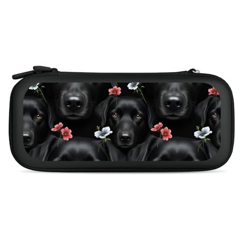 PPIKTC Portable Protective Carrying Case Compatible with Nintendo Switch, Black Lab Labrador Dog Hard Shell Shockproof Storage Bag with 15 Games Accessories - color: Design (203)