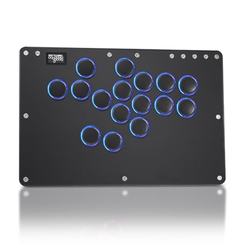 Sehawei Haute42 T16 Pro V2 Black All-Button Arcade Stick Gamerfinger with Turbo Functions & Custom RGB,Arcade Controller Street Fight for PC/Ps3/Ps4/Switch/Steam Game Keyboard-Supports Hot Swap & SOCD - color: T16 Black