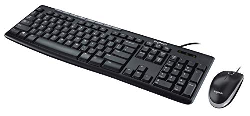 Logitech MK200 Media Combo Wired Keyboard and Mouse, Full-Size Keyboard with Easy-Access Media Controls, High-Definition Optical Mouse, Plug and Play USB Connection – Black - size: One Size