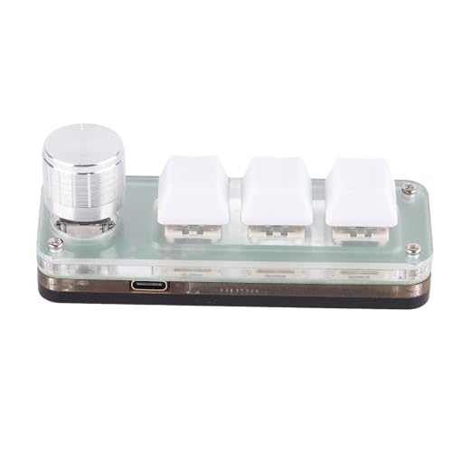 Yoidesu One Handed Macro Mechanical Keyboard, RGB LED Backlit 3 Key Programmable Keypad with Knob, One Handed Mechanical Gaming OSU Keypad