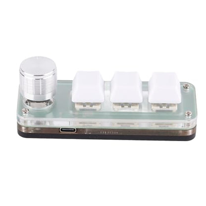 Yoidesu One Handed Macro Mechanical Keyboard, RGB LED Backlit 3 Key Programmable Keypad with Knob, One Handed Mechanical Gaming OSU Keypad