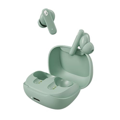 Skullcandy Smokin’ Buds Wireless Noise Isolating Earbuds - Preppy Sage | In-Ear Fit, Bluetooth, 20 Hours Battery, IPX4 Sweat and Water Resistant, Microphone for iPhone Android, Commuting, Studying - color: Preppy Sage