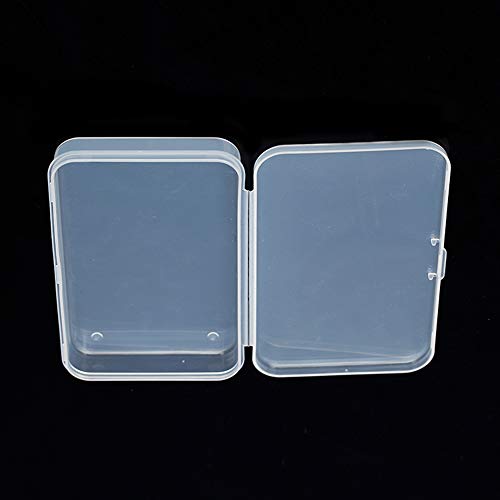 AKOAK Clear Polypropylene Rectangle Mini Storage Containers Box with Hinged Lid for Card,Accessories,Crafts,Learning Supplies,Screws,Drills,Battery,4.8" x 2.9" x 0.67",Pack of 4 | For Card, Accessories, Crafts, Learning Supplies, Screws, Drills, Battery