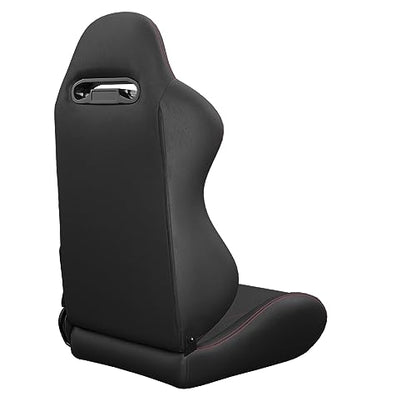 2 Pcs Adjustable Universal Racing Seats with Double Sliders, Reclinable Bucket Seats, 1 Pair of Sport Seats for Vehicles (Black-S) - color: Black-S