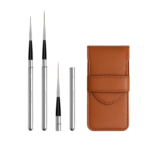 Travel Watercolor Brushes, Nail Art Liner Brushes with Protective Case Handle, Perfect for Watercolor Acrylics Gouache Ink Long Lines, Thin Details, Fine Drawing Sizes(3pcs) - size: 1