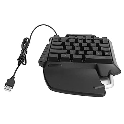 ASHATA One Hand RGB Mechanical Gaming Keyboard, 35-Key USB Wired Portable Mini Gaming Keypad Ergonomic Mechanical Keyboard, with Wrist Rest, for Win 98SEME/2000/XPVISTA/7/10