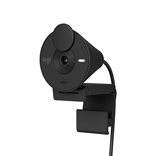 Logitech Brio 301 Full HD Webcam with Privacy Shutter, Noise Reduction Microphone, USB-C, Certified for Zoom, Microsoft Teams, Google Meet, Auto Light Correction - Black - color: Black