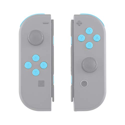 eXtremeRate DIY Full Set Buttons for Nintendo Switch & Switch OLED, Custom Replacement Buttons for JoyCon, ABXY Direction Keys SR SL L R ZR ZL + - Home Capture Trigger Buttons Springs - Heaven Blue - color: Heaven Blue