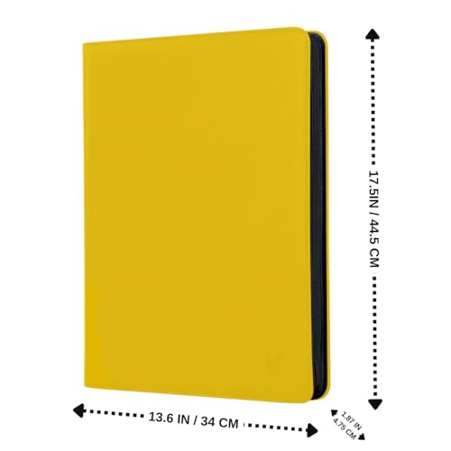 1000+ Pockets Trading Card Binder, 16-Pocket Card Ablum Compatible with MTG,Sports Cards & Other Standard Size Trading Cards (Yellow) - color: Yellow