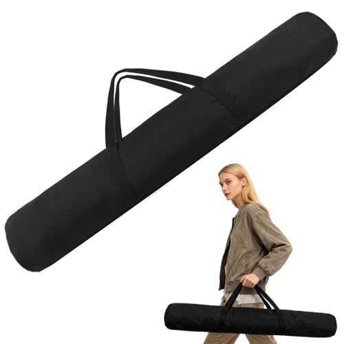 34-Inch Mahjong Mat Bag, Heavy-Duty Canvas Carrying Bag with Center Dual Handles & Smooth Zipper, Fits Mahjong Mat, Racks & Tiles, All-in-One Travel Storage Bag - color: Black