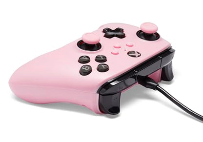 PowerA Wired Controller for Xbox Series X|S - Pink, gamepad, video game/gaming controller, works with Xbox One, Officially Licensed - style: Pink