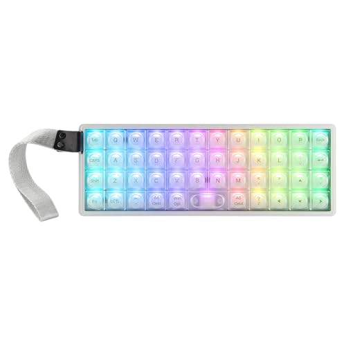 EPOMAKER Luma40 Low Profile Mechanical Keyboard with QMK/VIA & CNC Metal | Transparent PC Keycap, Hot-Swap, Kailh Linear Switch, 2.4Ghz/BT/USB, 40% Wireless Gaming Keyboard for Mac/Win
