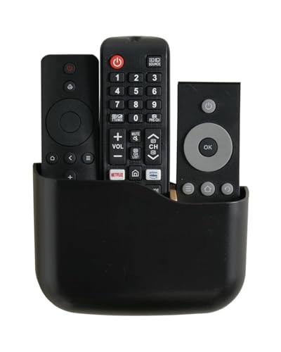 LINFIDITE TV Remote Holder Wall Mount Remote Control Holder for Bed Universal Bedside Wall Remote Holder Caddy Organizer Hole-Free Remote Control Holder (For 2 Or 3 Remote Controls–Black–Quantity1 - color: Black, size: 1Pack