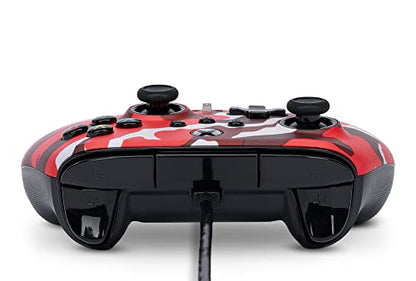 PowerA Enhanced Wired Controller for Xbox Series X|S - Red Camo, gamepad, wired video game controller, gaming controller, works with Xbox One - color: Red Camo