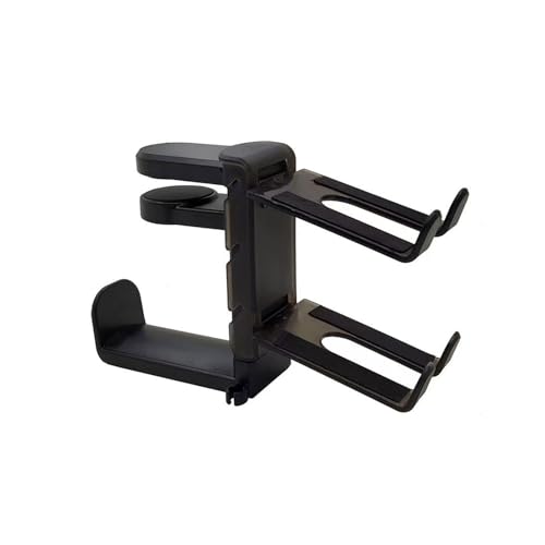 Rotating Headphone Stand with 360° Swivel - Adjustable Clamp-on Under Desk Headset Holder, Universal Gaming & Office Headphone Hanger (Black) - color: Black