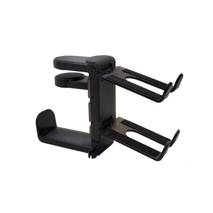 Rotating Headphone Stand with 360° Swivel - Adjustable Clamp-on Under Desk Headset Holder, Universal Gaming & Office Headphone Hanger (Black) - color: Black