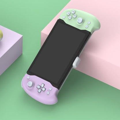 Dobe - Eggshell Controller Gripcon Controller for Handheld Mode, Ergonomic Controller for Nintendo Switch with 6-Axis Gyro, Dual Motor Vibration, Compatible with Games of Switch, Purple and Green - color: PURPLE&GREEN