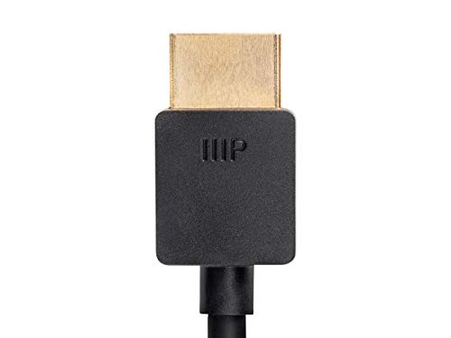 Monoprice 8K Ultra High Speed Slim HDMI Cable - HDMI 2.1, 8K@60Hz, 4K@120Hz, 48Gbps, HDR, VRR, 2ft, Black - size: 2 Feet, style: Cable