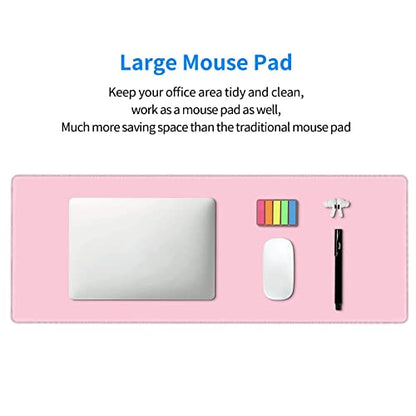 Pink Mouse Pad Extended Large Gaming Mousepad XL Big Long Oversized Desk Mat Stitched Edges 31.5 X 11.8 Inch for Home Office - color: Black5