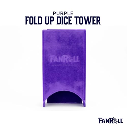 FanRoll Fold Up Dice Tower: Purple, Role Playing Game Dice Accessories for Dungeons and Dragons - color: Purple