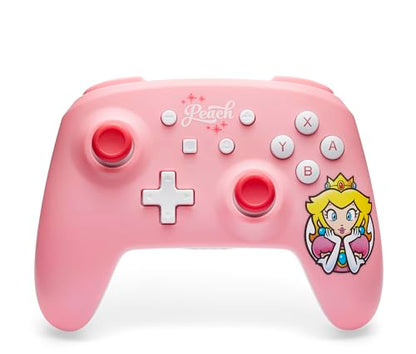 PowerA Wireless Controller for Nintendo Switch - Princess Peach Pink, Switch Lite/Switch-OLED Model, Nintendo Switch 2, AA Battery Powered (Battery Included), Bluetooth, Motion Controls, Officially Licensed - style: Princess Peach