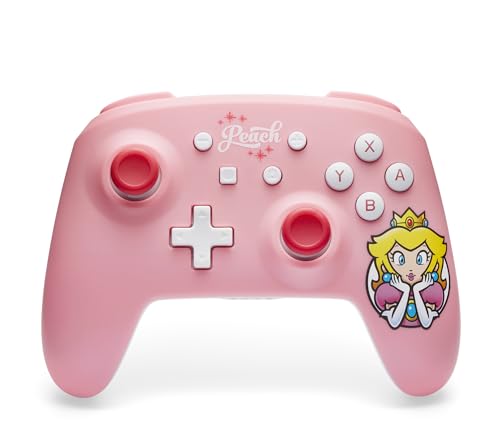 PowerA Wireless Controller for Nintendo Switch - Princess Peach Pink, Switch Lite/Switch-OLED Model, Nintendo Switch 2, AA Battery Powered (Battery Included), Bluetooth, Motion Controls, Officially Licensed - style: Princess Peach
