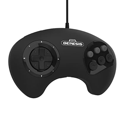 Retro-Bit BIG6 USB 8-Button Arcade Controller Pad for Sega Genesis Mini, Switch, PC, Mac, Steam, RetroPie, Raspberry Pi - USB Port - Black