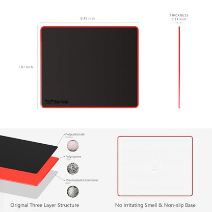 Plastic Resin Hard Mouse Pad Premium Waterproof Ultra Smooth No Irritating Smell Environment Fast and Accurate Control for Office and Gaming Laptop - size: 9.5L x 7.9W inches
