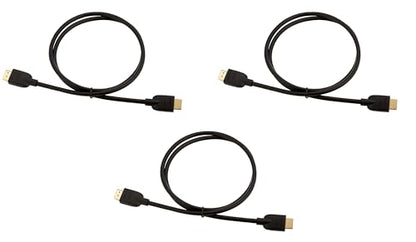 Amazon Basics High-Speed 4K HDMI 2.0 Cable, 3-Pack, 3ft, 18Gbps, 2160p, 48 bit, Compatible with TV/PS5/Xbox/Roku/Blu-ray, Black - size: 3 Feet, style: 3-Pack