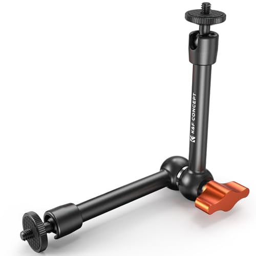 K&F CONCEPT 9.8" Magic Arm, 1/4" Screw Camera Mount Arm 360° Ball Heads | for DSLRs, Monitor, Flash, LED Light, Microphone, Camera Cage, Action Camera, MS32 - style: 9.8" Arm