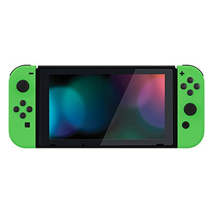 eXtremeRate DIY Replacement Shell Buttons for Nintendo Switch, Soft Touch Back Plate for Switch Console, Custom Housing Case with Full Set Buttons for Joycon Handheld Controller - Green - color: Green