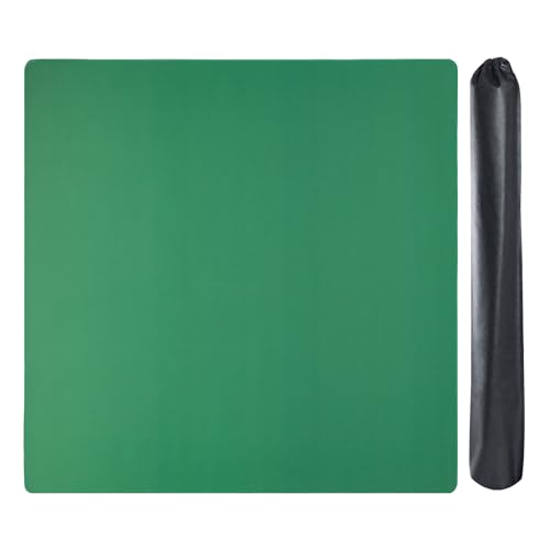 Mahjong Mat with 3 Dice, Anti Slip and Noise Reduction Table Cover for Mahjong, Poker, Card, Board & Tile Games (Green, 31.5 inches) - color: Green