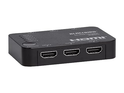 Monoprice 4K 5x1 HDMI 2.0 Switch - 4K@60Hz, Dolby Vision, HDR, HDR10, Hybrid Log-Gamma, 18Gbps, HDCP 2.2, HDMI 2.0, USB Powered, with IR Remote Control - Blackbird Series