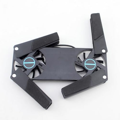 2pcs USB Laptop Cooling Pad Dual Fan Cooler Stand for Gaming Notebooks, Foldable Ventilated Cooler Suitable for Travel and Office Use