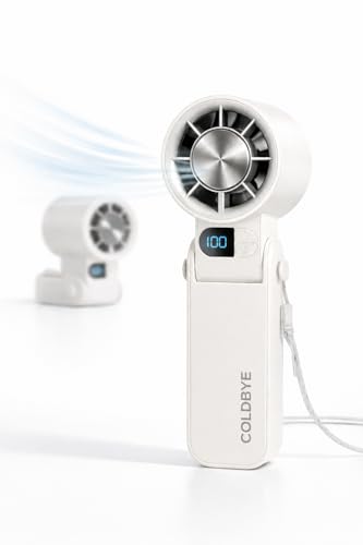 Portable Handheld Fan with Cooling Plate, 199-Speed Stepless Control, 3-in-1 Foldable Fan for Handheld/Desktop/Neck, Powerful Airflow Personal Fan for Travel, Makeup, Outdoor, Summer Essentials - color: white