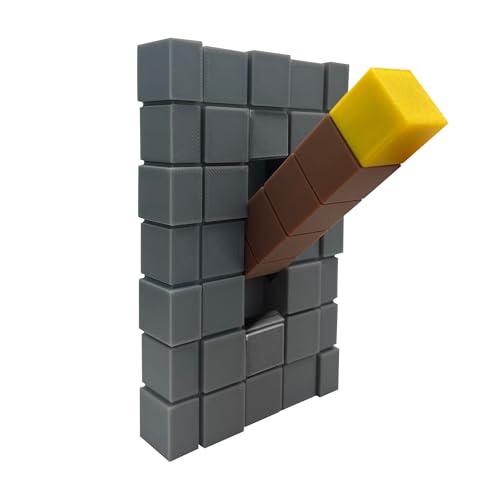 Game Room Light Switch Cover, 1 Toggles Blocks Light Switch Cover, My World Room Decor, 1 Gangs Standard Size for Fans Kids Bedroom Decoration, Yellow stick level