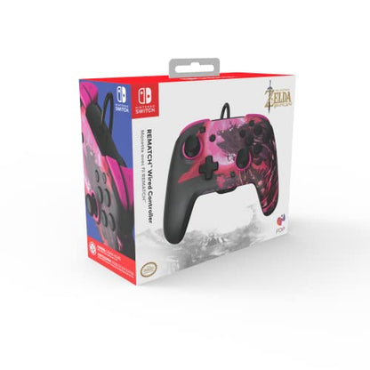 PDP REMATCH Enhanced Wired Nintendo Switch Pro Controller, Switch Lite/OLED Compatible - The Legend of Zelda: Breath of the Wild (Calamity Ganon)