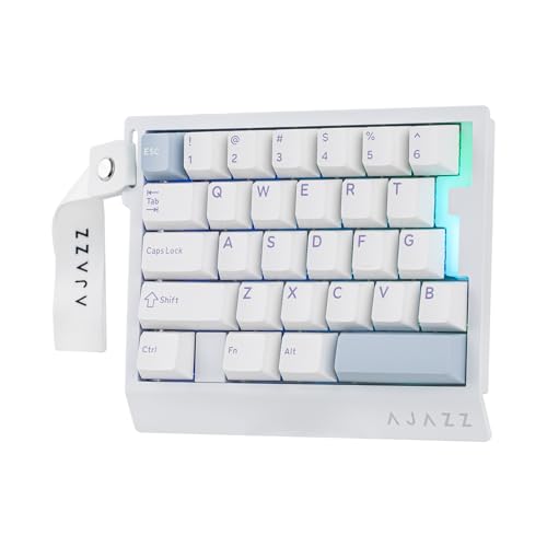 MechLands AJAZZ AK029 One Handed Gaming Keyboard, 8Khz Polling, 29 Keys Rapid Fast Wired Keyboard, SOCD & DKS, Magnetic Switch, Adjustable Actuation, RGB Backlits, Aluminum Plate (White Blue) - color: White Blue