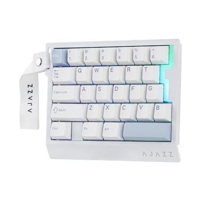 MechLands AJAZZ AK029 One Handed Gaming Keyboard, 8Khz Polling, 29 Keys Rapid Fast Wired Keyboard, SOCD & DKS, Magnetic Switch, Adjustable Actuation, RGB Backlits, Aluminum Plate (White Blue) - color: White Blue