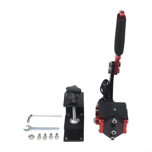 USB Racing Handbrake with Hall Sensor and Adjustable Spring Tension for PC Driving Simulation Games, Compatible with for logitech G27 G29 G920 and for thrustmaster T500 T3000 Steering Wheels, Aluminum - size: Red