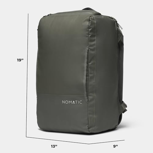 NOMATIC 40L Travel Bag- Convertible Duffel/Backpack, Carry-on Size, Everyday Use Laptop Bag, TSA Compliant - color: Olive