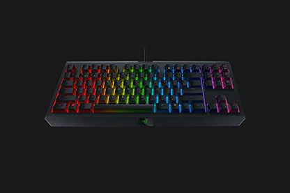 Razer BlackWidow TE Chroma v2 TKL Tenkeyless Mechanical Gaming Keyboard: Orange Key Switches, Tactile & Silent, Chroma RGB Lighting, Magnetic Wrist Rest, Programmable Macros, Classic Black - style: V2 TKL TE
