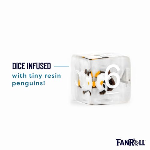 FanRoll 16mm Resin Poly DND Dice Set: Penguin Dice, Role Playing Game Dice for Dungeons and Dragons