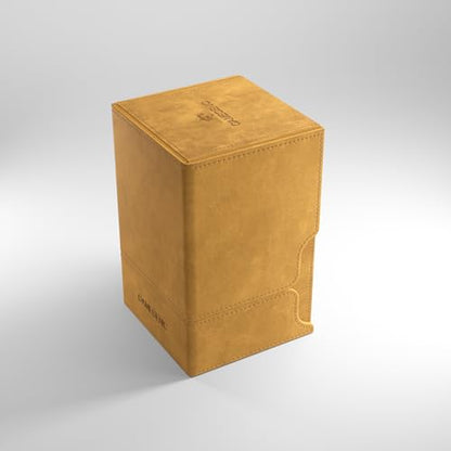 Gamegenic Watchtower 100+ XL Convertible Deck Box - Double-Sleeved Card Storage, Card Game Protector, Nexofyber Surface, Holds Up To 100 Cards, Sand Color, Made