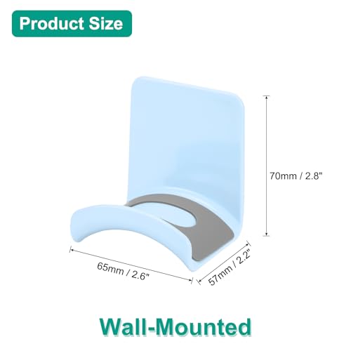 uxcell Headphone Stand, 1 Pcs ABS Headset Holder Adhesive Headphone Holder Hook Mount Headphone Hanger Hook Under Desk for Gaming Headphones Earphones Cables, Blue(Wall-Mounted) - color: Blue