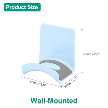 uxcell Headphone Stand, 1 Pcs ABS Headset Holder Adhesive Headphone Holder Hook Mount Headphone Hanger Hook Under Desk for Gaming Headphones Earphones Cables, Blue(Wall-Mounted) - color: Blue