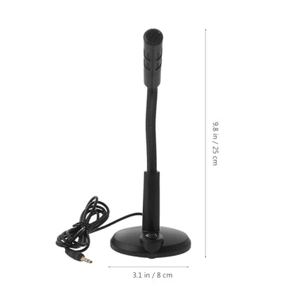 BESPORTBLE Desktop Microphone 3.5mm Black Plastic Adjustable Meeting Mic | Stable Pedestal Base, Simple Plug-And-Use Operation, Suited for Live-Streaming and Singing Sessions